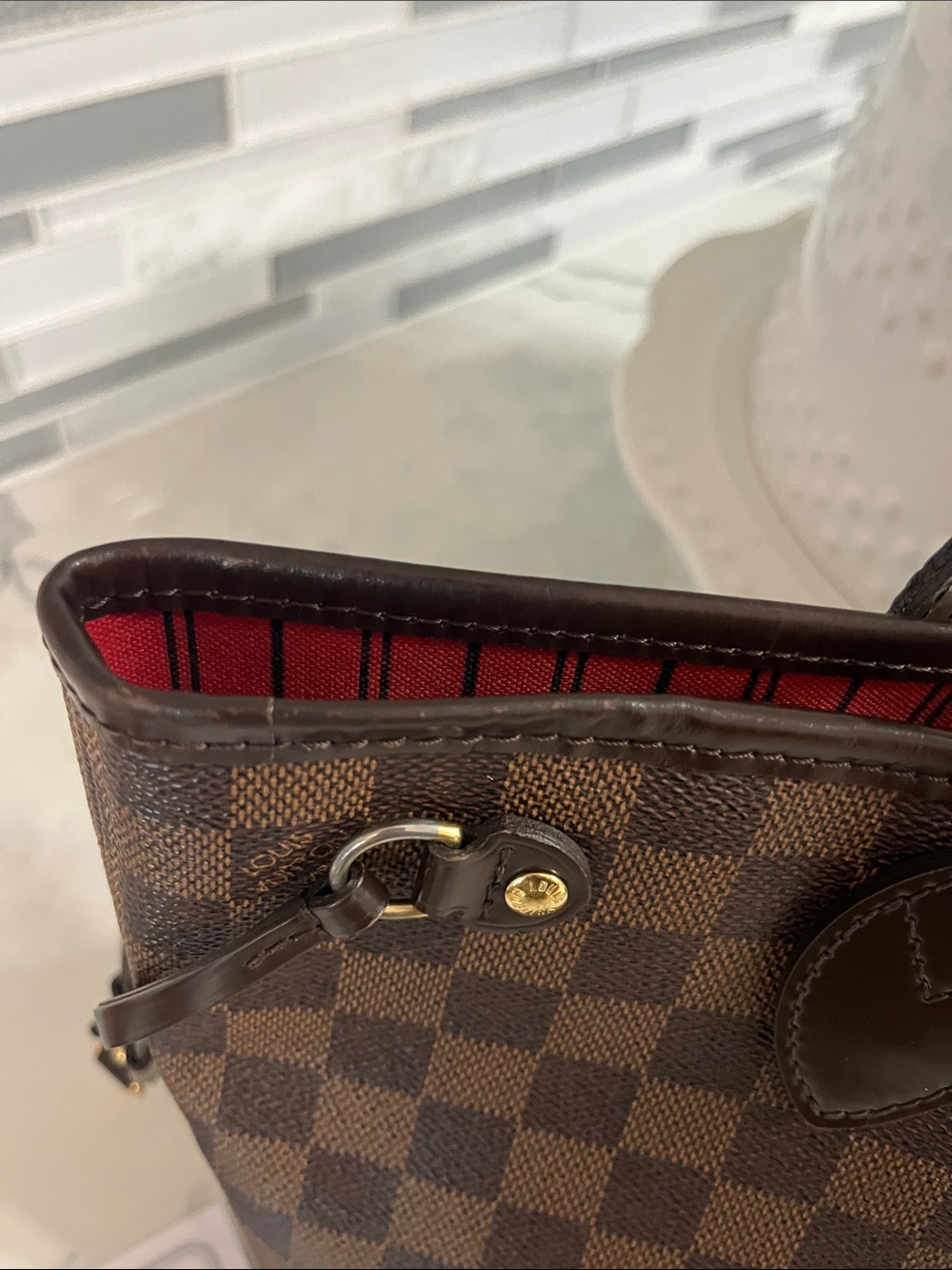 Louis Vuitton Neverfull PM Tote with Red Interior Trim - Picture 5 of 15
